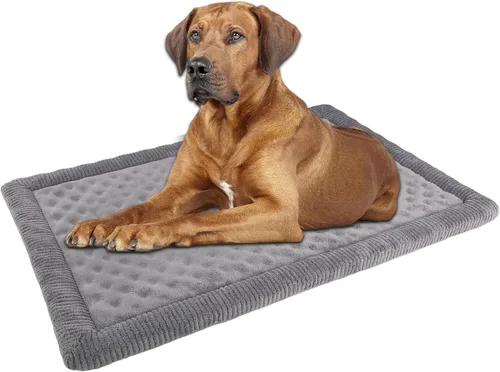 Vista 11 de Almohadilla para jaula de perro 24x17 pulgadas gris, colchoneta de cama de espuma viscoelástica para perro pequeño y gato, lavable, cama para dormir