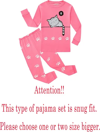 Vista 2 de Family Feeling - Pijamas para niños y niñas, conjunto de pijamas de 2 piezas, ropa para dormir de 100% algodón
