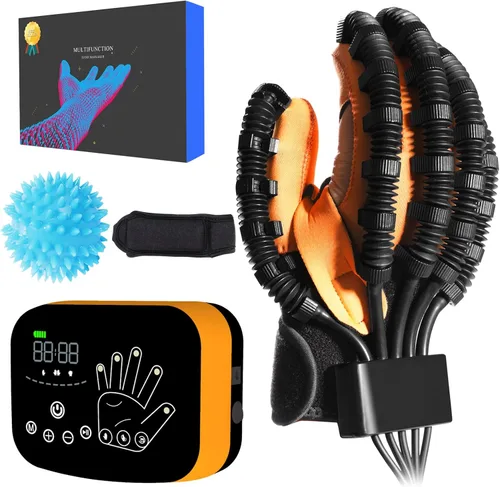 Vista 9 de Guantes robóticos mejorados de rehabilitación para hemiplejia, equipo de recuperación de trazo de mano, ejercitador de dedos y fortalecedor