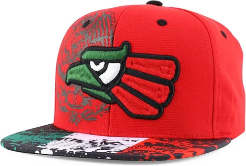 Vista 6 de Hecho En Mexico Águila 3D Bordada Gorra Plana con Cierre Snapback Verde oscuro Negro 4