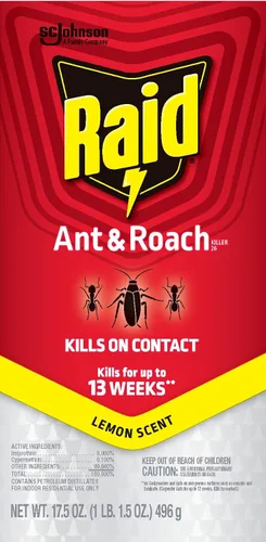Vista 10 de Raid Ant & Roach Killer Spray para insectos enumerados, sigue matando durante semanas, aroma a limón, 17.5 onzas