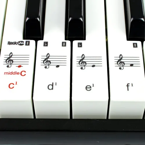 Vista 6 de RockJam Piano de teclado RJ461 de 61 teclas con inclinación