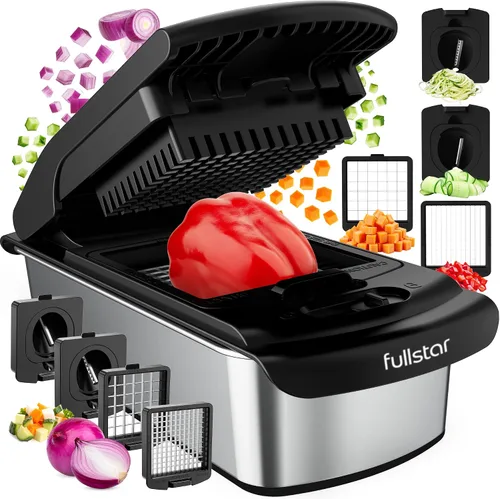 Vista 18 de Fullstar The Original Pro Chopper - Picador de verduras y espiralizador, picador de alimentos con recipiente, rebanador de frutas, accesorios