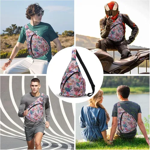 Vista 7 de HUA ANGEL Bolso bandolera, bolso cruzado de moda para el pecho, mochila de viaje, senderismo, gimnasio, mochila casual