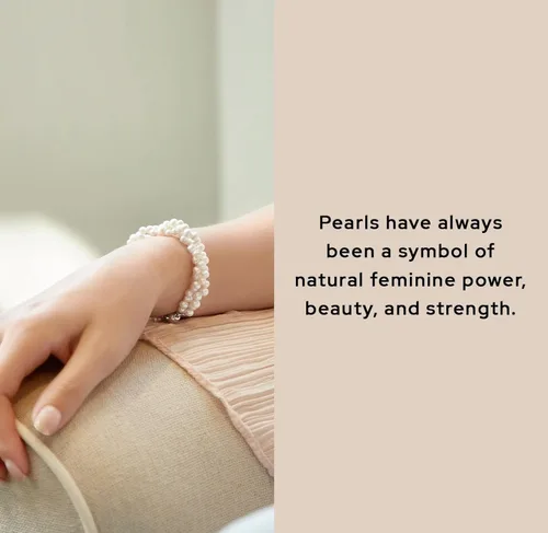 Vista 2 de THE PEARL SOURCE - Pulsera de perlas blancas de agua dulce de 532-1364pulgada (4-5 mm) con forma de arroz para mujer, pulsera de auténticas perlas