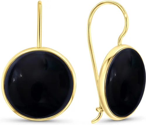 Vista 7 de Aretes de Piedras Preciosas de Oro de 14K - Aretes de Oro Sólido - Aretes de Oro de 14K para Mujeres - Aretes Llamativos - Aretes Colgantes de Oro