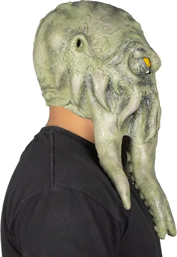 Vista 5 de Cthulhu - Máscara de disfraz de monstruo pulpo verde para Halloween