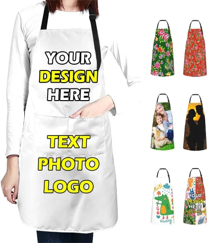 Vista 43 de Delantales impermeables personalizados para diseñar tu propia imagen, logotipo, texto, añadir fotos, delantal para cocinar hornear, 33 x 27.5