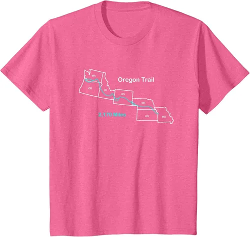 Vista 79 de Route Map of The Oregon National Historic Trail T-Shirt Asphalt Grey