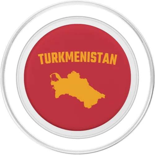 Vista 2 de Isolated yellow silhouette of a map of Turkmenistan PopSockets MagSafe PopGrip for iPhone