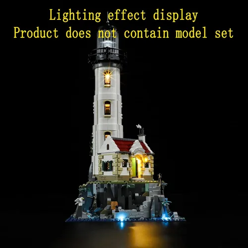 Vista 7 de GEAMENT Kit de luz LED compatible con Lego Motorized Lighthouse - Juego de iluminación para ideas 21335 modelo de construcción