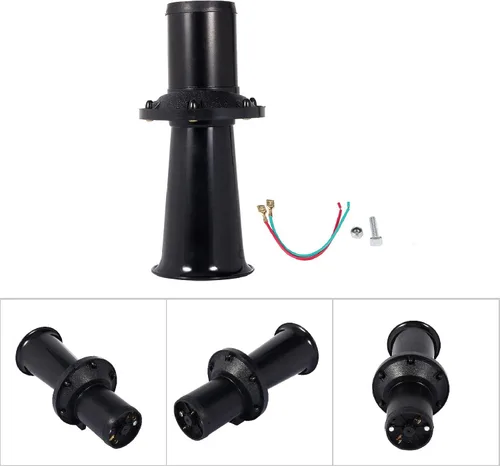 Vista 4 de Sirena antigua de cuerno antiguo de 12 V 110 DB, AHH-OOO-GAH AHOOGA OOGA para autos, camiones, caravanas o cualquier vehículo de 12 V (negro)