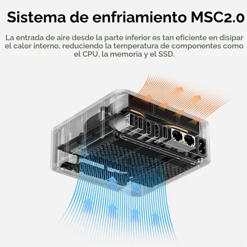 Vista 6 de Beelink EQR7 Mini PC, AMD Ryzen 7 7735U 8C/16T, 16G LPDDR5 RAM 500G SSD