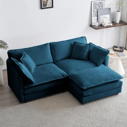Vista 11 de GNIXUU Sofá modular de 76 pulgadas, sofá biplaza beige de 2 plazas, cómodos asientos de felpilla de 25 pulgadas de profundidad con 2 almohadas