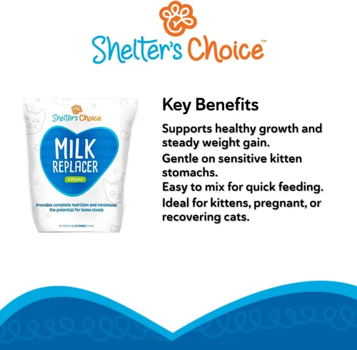 Vista 3 de Revival Animal Health Shelter's Choice Kitten - Reemplazo de leche en polvo, fórmula de leche completa y equilibrada para gatitos y gatos adultos