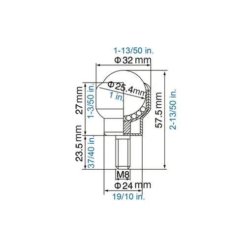 Vista 7 de Transportador de transmisión de rodamientos de bolas para silla de ruedas, bola de rodillo de rotación universal de 1 pulgada para mesa de unidad