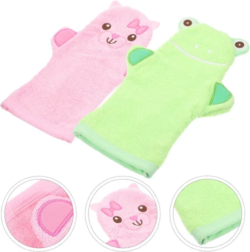 Vista 8 de Guantes de baño, guantes de ducha, guantes exfoliantes, guantes exfoliantes para la piel, guantes exfoliantes para el cuerpo, guantes para niños