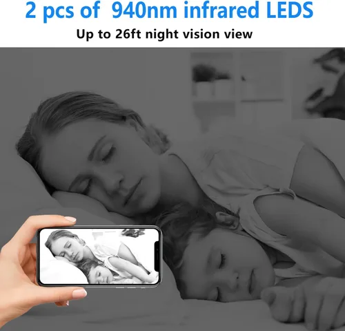 Vista 6 de 【Free 64G】 Smallest Wireless WiFi Camera with Battery,HD4K Portable Spy Camera for Video Recording Live Feed with Night Vision,Motion Detection