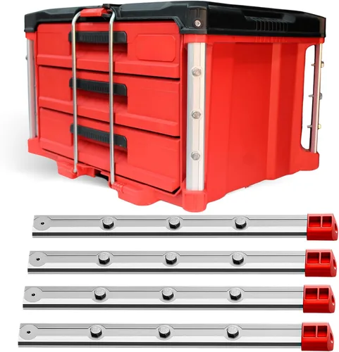 Vista 13 de Alpha Engineered Rieles de Repuesto Roscados Packout de 3.2" (81.5mm) Compatibles con Caja de Herramientas Milwaukee Packout 48-22-8424 - Rieles
