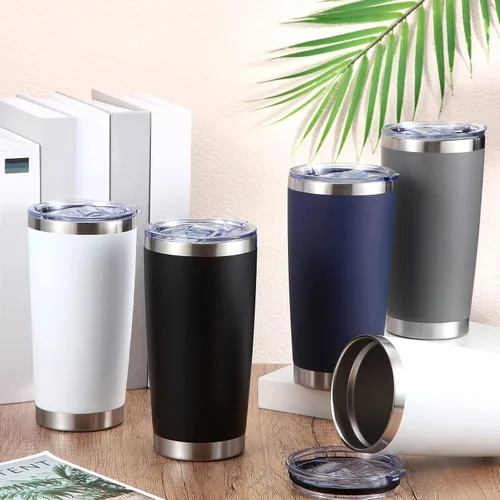 Vista 3 de Sieral Paquete de 36 vasos de acero inoxidable a granel con tapas, 20 onzas Varios