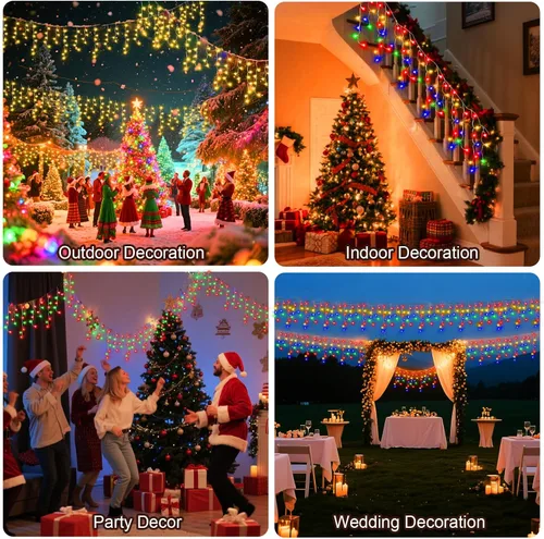 Vista 6 de Luz de hielo de 49 pies para exterior, 480 luces LED de Navidad para exteriores, iluminación de hielo de Navidad con 11 modos y temporizador