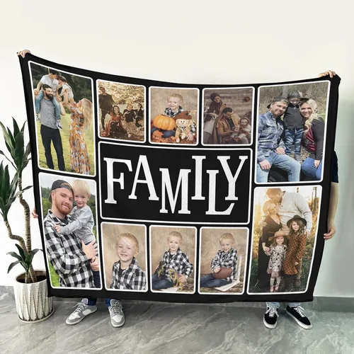 Vista 22 de Amuck - Manta personalizada con foto y texto, para sofá, cama, sofá, hogar (10 collages de fotos), 50 x 40 pulgadas