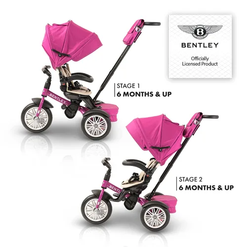 Vista 3 de Bentley Trike, bicicleta todo terreno para niños pequeños 6 en 1, con licencia oficial y diseñada por Bentley Motors UK; el triciclo de bebé a niño
