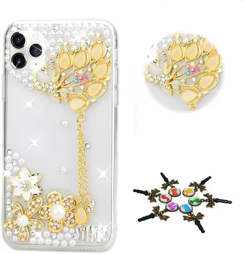 Vista 10 de Sparkle Case Compatible con Samsung Galaxy Z Flip 2 5G - Elegante - Funda 3D hecha a mano con corona brillante y labios sexy para niñas de tacón