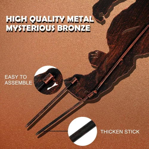 Vista 5 de TT & MM Bigfoot - Juego de 2 estacas de metal para decoración de patio, regalo de Sasquatch de pies grandes para hombres y mujeres, estatuas