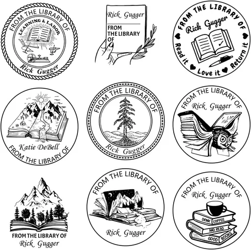 Vista 2 de Sello de libro personalizado, Sello de biblioteca personalizado para profesores, Sello de maestro personalizado, de la biblioteca de, Este libro