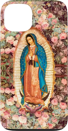 Vista 7 de Lady of Guadalupe - Carcasa para iPhone 17, diseño de flores rosadas
