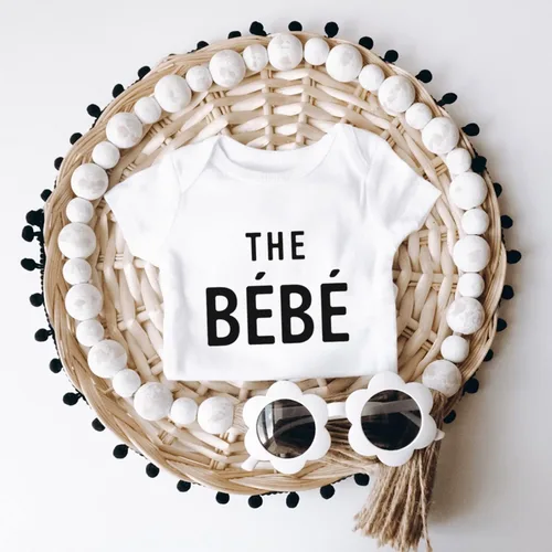 Vista 3 de Printique Mono Mono Orgánico De Una Pieza De Manga Corta Para Bebé, 0-12 Meses - The Bebe, Blanco