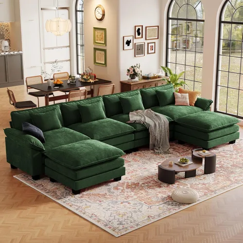 Vista 29 de CDCASA Silla de acento de gran tamaño de 50'' con otomana Asiento extra ancho y profundo estilo sofá nube para sala de estar, dormitorio, rincón