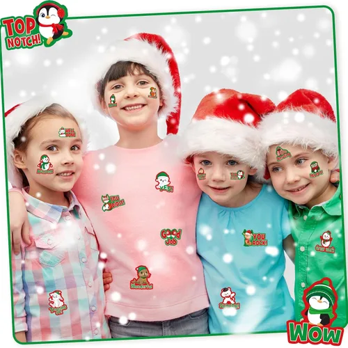 Vista 6 de 400 Piezas Calcomanías de Navidad Calcomanías de Recompensa para Maestros Etiquetas Motivacionales Positivas de Bondad de Invierno Lindas