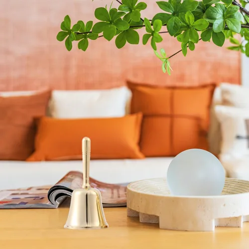 Vista 7 de Homelavie Campana pequeña de latón macizo, para boda, personas mayores, profesores, cenas, tibetanos, meditación, regalo para postrado en cama