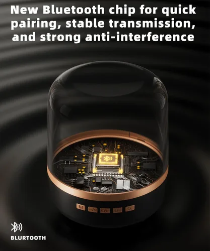 Vista 7 de Altavoz Bluetooth con sonido HD y luces, inalámbrico portátil, batería de larga duración, emparejamiento TWS, para el hogar, fiesta, al aire libre