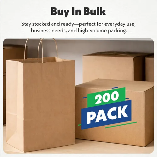 Vista 8 de DURO Bolsa Super Royal Dubl Life Bolsa de compras 65# Kraft reciclado FSC (200 bolsas.)