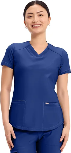 Vista 18 de Cherokee Form Blusas de Uniforme Médico para Mujeres, Blusa de Uniforme Médico de Punto Elástica con Cuello en V - CK840 Negro