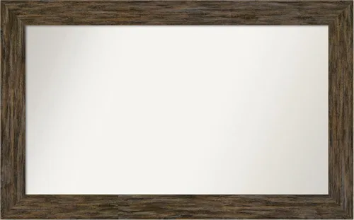 Vista 87 de Amanti Art Espejo personalizado, espejo de baño marrón Fencepost, espejo de pared o espejo de tocador de baño sobre el fregadero (27 x 27 pulgadas)