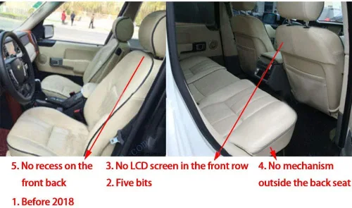 Vista 2 de Juego completo de fundas de asiento personalizadas para Land-Rover Range Rover 5 asientos 2005-2007 cuero protector de asiento de coche negro