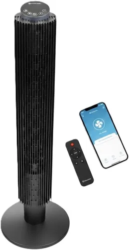 Vista 10 de Comfort Zone Ventilador de torre oscilante sin aspas de 40 pulgadas Ventilador de pie silencioso, 3 velocidades y 4 modos, temporizador de 15