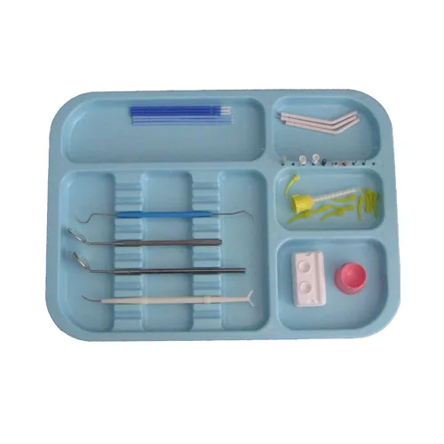Vista 4 de SNAWOP Bandeja para instrumentos dentales, bandejas divididas de plástico autoclave tamaño B (13 x 9.4 pulgadas) para juego de instrumentos médicos