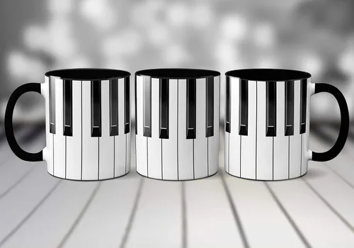 Vista 5 de Piano Keys - Taza para músico, regalo para profesores, diseño de teclado