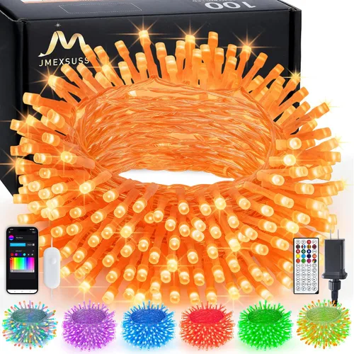 Vista 41 de JMEXSUSS - Tira de 100 luces led para interiores, 8 modos, enchufables, parpadeantes, 33 pies, luces navideñas para exteriores, a prueba de agua