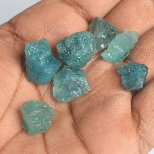 Vista 3 de GEMHUB Juego de 7 cuentas de piedras preciosas ásperas de cristal curativo para taxi, Piedra preciosa, lote de piedras preciosas