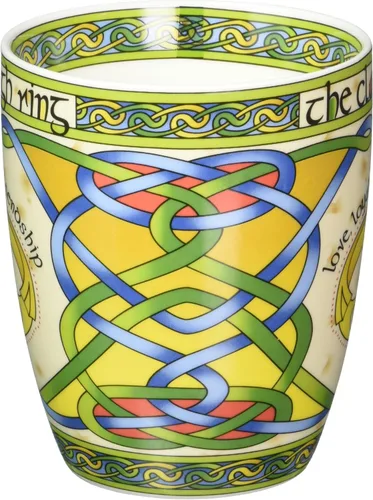 Vista 2 de Irish Claddagh Ring Bone China Mug - Un regalo irlandés diseñado en Galway, Irlanda