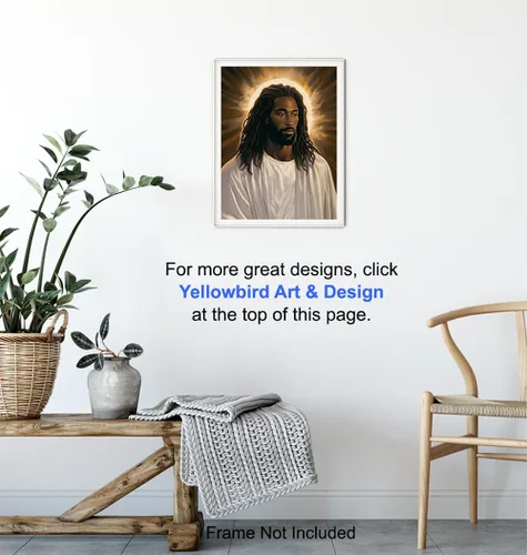 Vista 6 de Decoración de pared de Jesús para hombres negros - Arte de pared cristiano Póster de Jesús para mujeres - Arte de versículos bíblicos Decoración