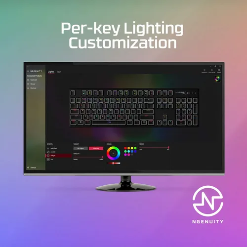 Vista 6 de HyperX Alloy Origins - Teclado mecánico para juegos, luz controlada por software y personalización macro, factor de forma compacto, retroiluminación