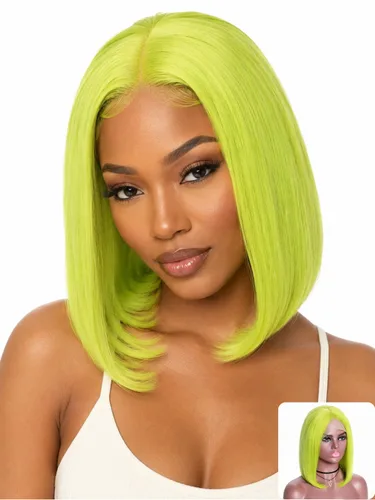 Vista 17 de Nadula Yaki - Peluca de cabello humano lacio estilo Bob con cordón y capas de enmarcar la cara, densidad del 180%, sin pegamento, 7x5 Bye Bye Knots