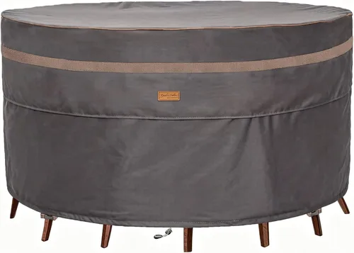 Vista 10 de Fundas para muebles de patio, resistentes al agua, 600D, resistentes a los rayos UV, redondas, para exteriores, pequeñas, redondas, 48 pulgadas